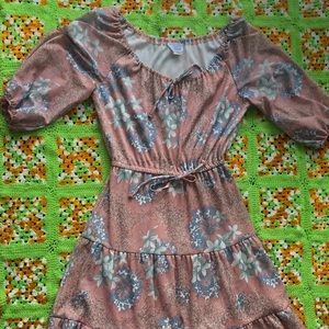 SOLD Vintage 70s Floral Midi Dress